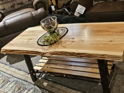 Hickory Live Edge Coffee Table