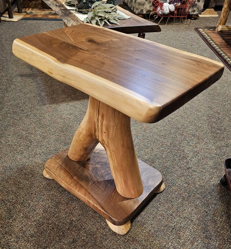 Black Walnut Stump Base End Table