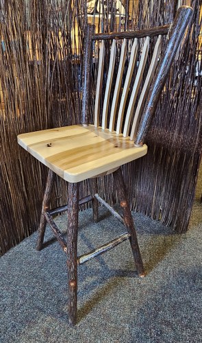 Hickory Weaver Stool w/Back