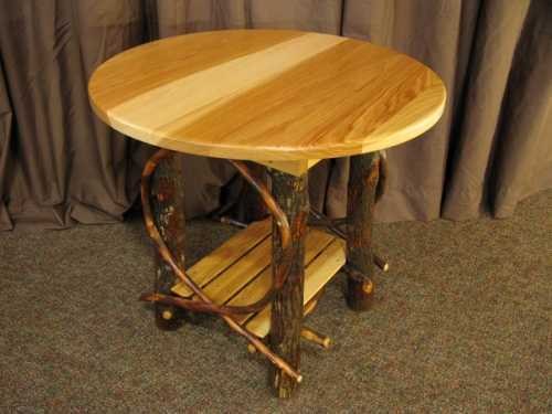 Hickory Round End Table