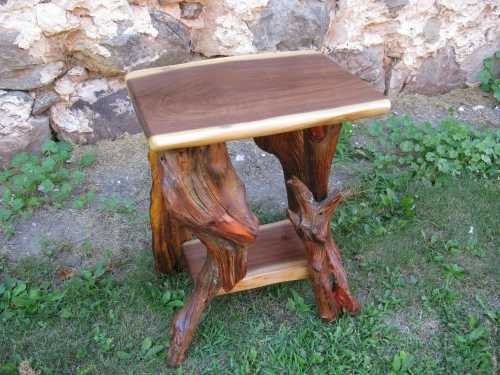 Black Walnut and Root Plant Stand